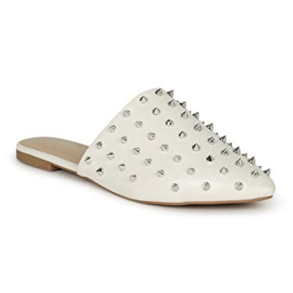 White Studded Mules - Picture 7 of 8